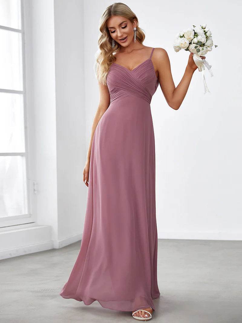 Sleeveless A-Line Evening Dress – Elegant Formal Gown for Special Occasions - Biamonde